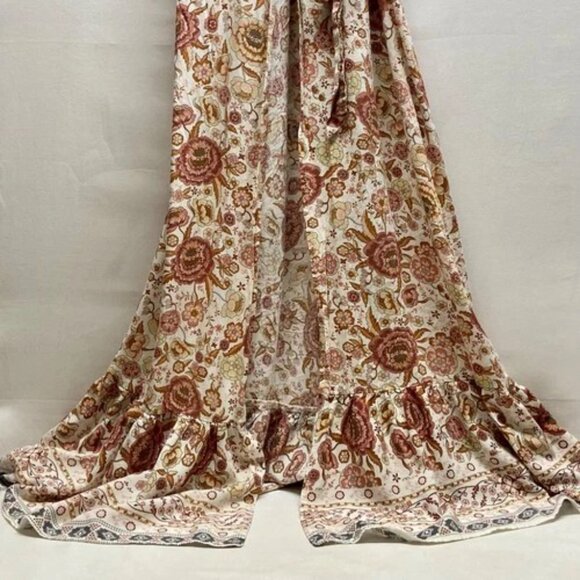 Tie Front Wrap Dress Women's Medium Multicolor Floral Rayon Blend Flowy GUC - Picture 4 of 13